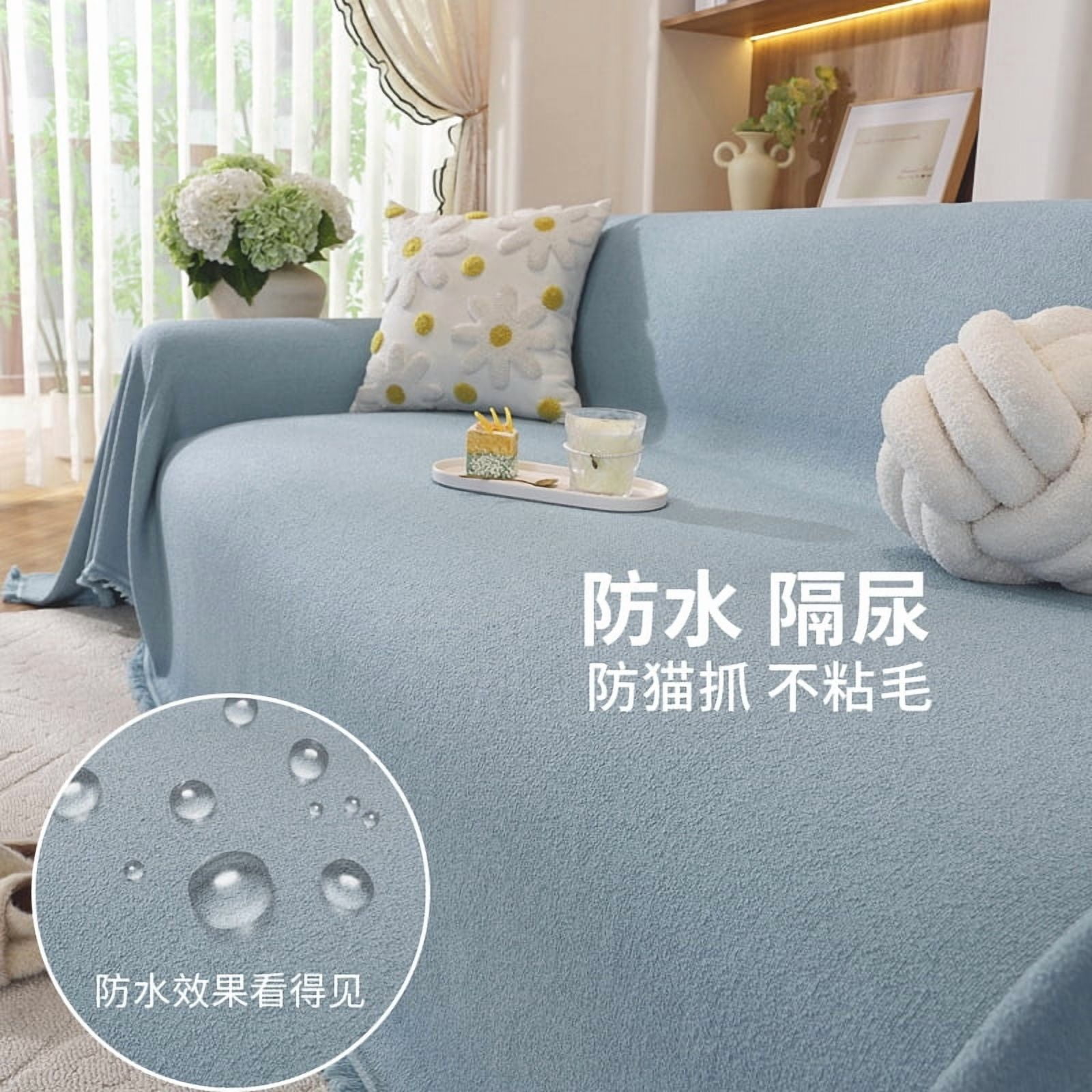 Zhuge 1-Piece 71×134" Waterproof Washable Solid Color Sofa Cover, Soft Classic All-Season Decorative Protector for 3-Seater Sofa Home Living Room, green