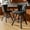 Black, variant on Ninecer 25" Counter Height Bar Stools Set of 2, 360° Swivel Bar Chair with Low-Back Round Seat, Upholstered Faux Leather Kitchen Chairs with Footrest, Counter Stools for Kitchen Island , Brown