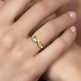 thumbnail image 4 of Gem Stone King 10K Yellow Gold Sky Blue Aquamarine and White Diamond Accent Infinity Ring for Women (0.25 Cttw, Heart Shape 4MM, Gemstone March Birthstone, Size 7), 4 of 6
