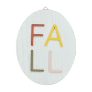 Way to Celebrate Harvest Fall White Oval MDF Wall Decoration, 7.875 x 10 x 0.6 inch