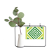 thumbnail image 1 of Florero De Cerámica Unbranded Dibujo De Cuadrados Verdes Mexico Totems Antigua Civilización Marco De Metal, 1 of 4
