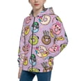 thumbnail image 2 of Pofeuu Cartoon Donuts Print Teenage Zipper Hoodie Sweatshirts Hooded Casual Jackets With Pocket For Boys Girls-Small, 2 of 6