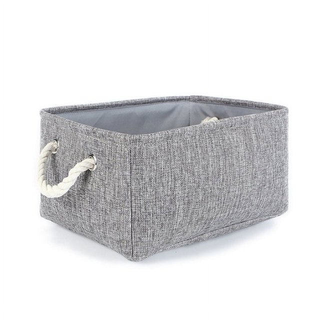 Cestas de Almacenamiento de Tela para Organizar 3pcs,HONGHCL Cestas Decorativas de Almacenamiento con Asas,Cestas de Tela Organizadoras de Grandes de Plegable para Ropa Juguetes,40*30*21cm cm(Gris)