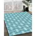 thumbnail image 3 of Ahgly Company Machine Washable Indoor Rectangle Transitional Tron Blue Area Rugs, 6' x 9', 3 of 7