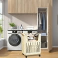 thumbnail image 6 of 14.96 x 11.22 x 19.69 in Foldable Laundry Hamper with Wheels Large Capacity Dirty Clothes Basket Bathroom Storage, 6 of 6