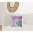 thumbnail image 2 of 20â Pink Teal Patch Blown &amp;amp; Closed Suede Throw Pillow, 2 of 4