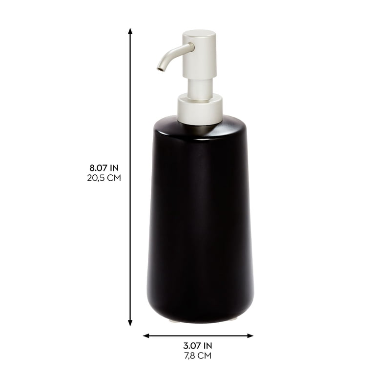 iDesign Ceramic Tall Bathroom Soap Dispenser, Refillable, Matte