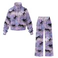 thumbnail image 5 of Xixirimido Cat Music Stars Purple Print Women’s Sweatsuits 2 Piece Outfit Fall Fashion Airport Lounge Sets Long Sleeve Sweatshirt Wide Leg Sweatpants Plus Size Tracksuit, X-Small, 5 of 7