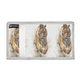 thumbnail image 2 of Cloth Wallet with Lanyard & Multiple Compartments Fashion Purse Zipper Clutch Bag for Cash Cards Coins Tiger in Action, 2 of 7