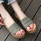 thumbnail image 5 of Sandalias Mujer Tacón inclinado Punta abierta Zapatillas sólidas Cómodos zapatos de playa Chanclas Wmkox8yii hj789, 5 of 9