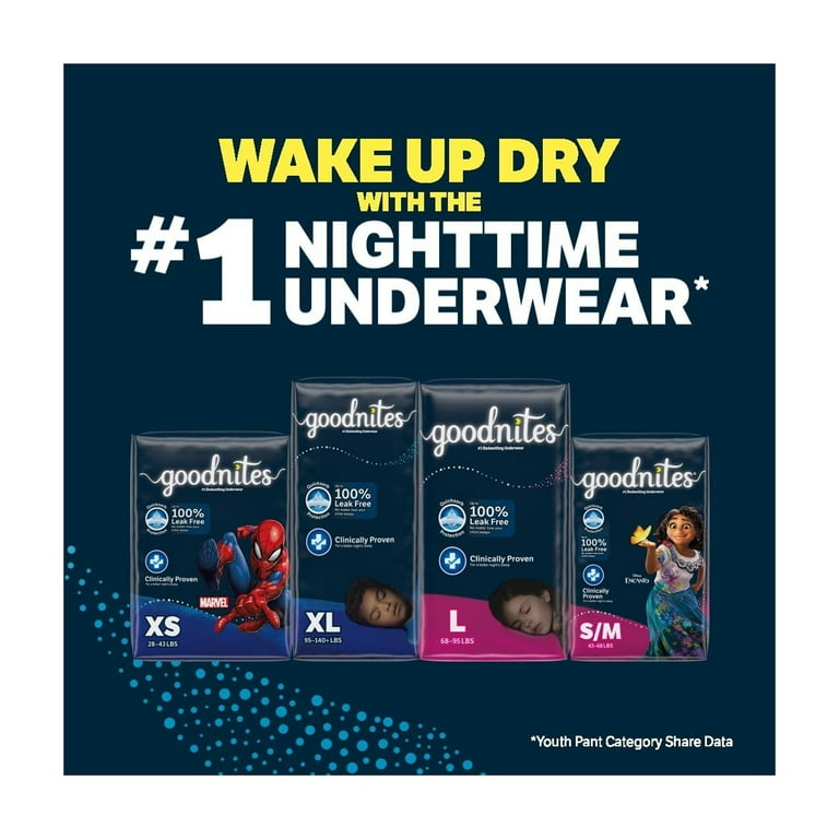 Goodnites Bedwetting Underwear for Boys, XL (95-140+ lbs