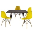 thumbnail image 1 of Comedor Oslo Rectangular Nogal para 4 Personas Sillas Oslo Amarillas, 1 of 7