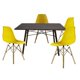 thumbnail image 1 of Comedor Oslo Rectangular Nogal para 4 Personas Sillas Oslo Amarillas, 1 of 7