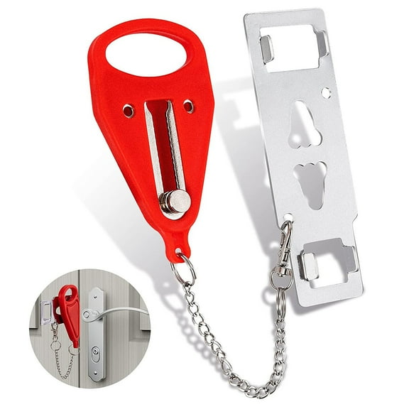 Portable Door Lock Unbranded Extra Lock for Privacy Safety in Hotel Apartment Dorm Travel Red