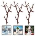 thumbnail image 2 of 20 piezas Mini muñeco de nieve de plástico adornos de asta de mano ramas decorativas para manualidades navideñas ramas artesanales adornos navideños para el hogar astas de reno, 2 of 4