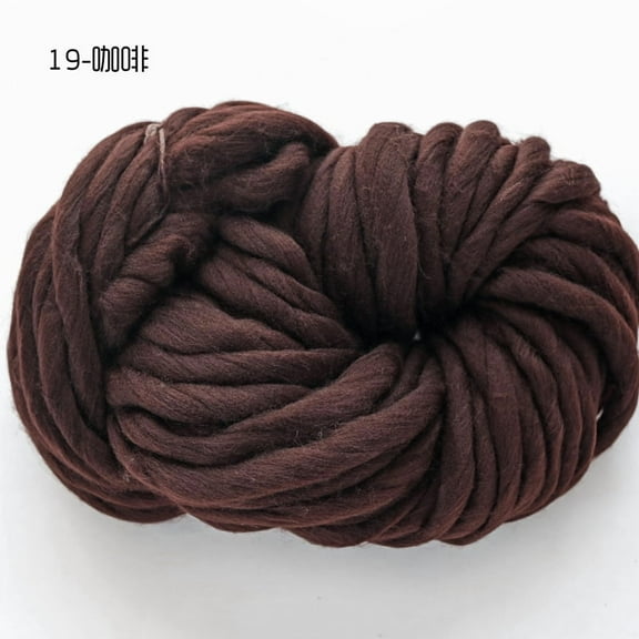 Zhuge Premium Super Bulky Merino Yarn | 500-Grams of 100% Wool Yarn Chunky Weight, Thick Wool Yarn for Knitting, Crochet, Blanket,Weaving,Brown
