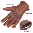 thumbnail image 2 of Guantes de trabajo NBLEAGLO de piel de vacuno marrón retro, tamaño XL, 2 of 6
