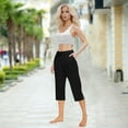 thumbnail image 6 of lmcalzta Capri Pants for Women High Waisted Yoga Gym Athletic Capris with Pockets Lounge Sleep Pajama Capri Pants, 6 of 8