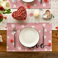 thumbnail image 4 of Sm:)e Pink Love Heart Valentine Placemats Set of 4, 12x18 Inch, 4 of 7
