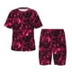 thumbnail image 1 of Balery Burgundy Tie Dye Conjunto de Pijama Infantil de Manga Corta con Estampado – Ropa de Dormir de Algodón Suave-Small, 1 of 6