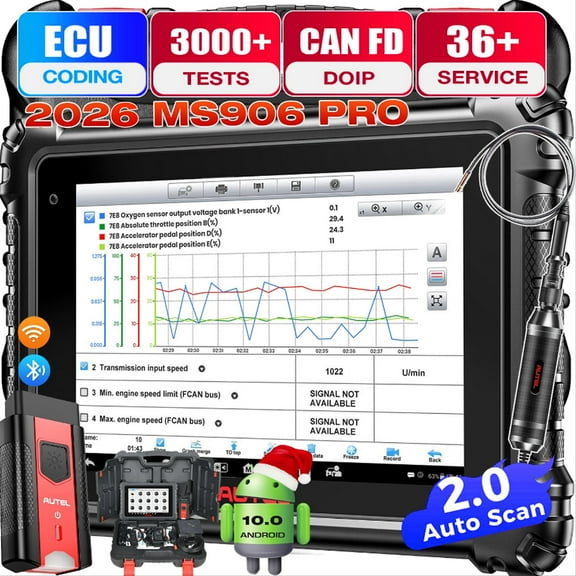 Autel MaxiSYS MS906 PRO Scanner, 2026 MS906PRO Same as MS906MAX, V2.0 ECU Coding, Upgraded of MS908S Elite 2 MP900BT, DoIP CAN FD, 36  Service, Bidirectional 3000  Test, VAG Guided, FCA SGW, OS 10.0