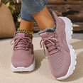 thumbnail image 3 of Winter Knitted Sneakers for Women Plush Lined Lace up Platform Walking Shoes Fashion Slip on Snow Booties Pink Size 7, 3 of 6