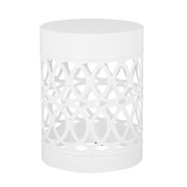 GDF Studio Pellerin Outdoor Metal Side Table, White