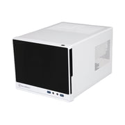 SilverStone SG13WB-Q أسود/أبيض البلاستيك اللوحة الأمامية مع الانتهاء من الألومنيوم فو، الجسم الصلب ميني-ITX حالة الكمبيوتر متوافق مع معيار ATX12V/EPS12V التيار الكهربائي التيار الكهربائي