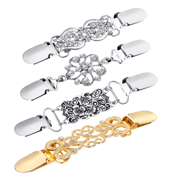 4Pcs Dress Clips Back Cinch Clip Vintage Shirt Clips Sweater Clips Fit Sweater Shawl Cinch Shirt Clip Retro Cardigan Clip for Women Clothing