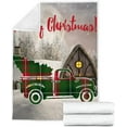 thumbnail image 2 of Merry Christmas Truck Cute Funny Christmas Blanket,Red Throw Blanket for Couch,Weighted Soft Fleece Blanket,Christmas Decorations Adult (80"X60"), 2 of 6