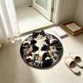 thumbnail image 4 of Linnome Cats Patterns Round Flock Floor Mat, Fuzzy 2D Print Door Rug, Soft Non-Slip Bathroom Entryway Carpet, Washable Indoor Home Decor Accent, Playful Animal Theme Area Rug for Pets, 15.74 Inch, 4 of 6