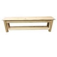 thumbnail image 3 of PINE WOOD BENCH WITH SHELF-72", 3 of 5
