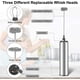 thumbnail image 2 of Electric Milk Frother, USB Rechargeable Milk Frother and Mini Beater with Dual Whisk Head, Stainless Steel Blender for Coffee Cream Cappuccino Latte C, 2 of 5