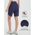 thumbnail image 4 of baleaf Bermuda Shorts for Women Knee Length 9'' Long Zipper Pockets High Waisted Quick Dry Lightweight Navy Blue 2XL, 4 of 7