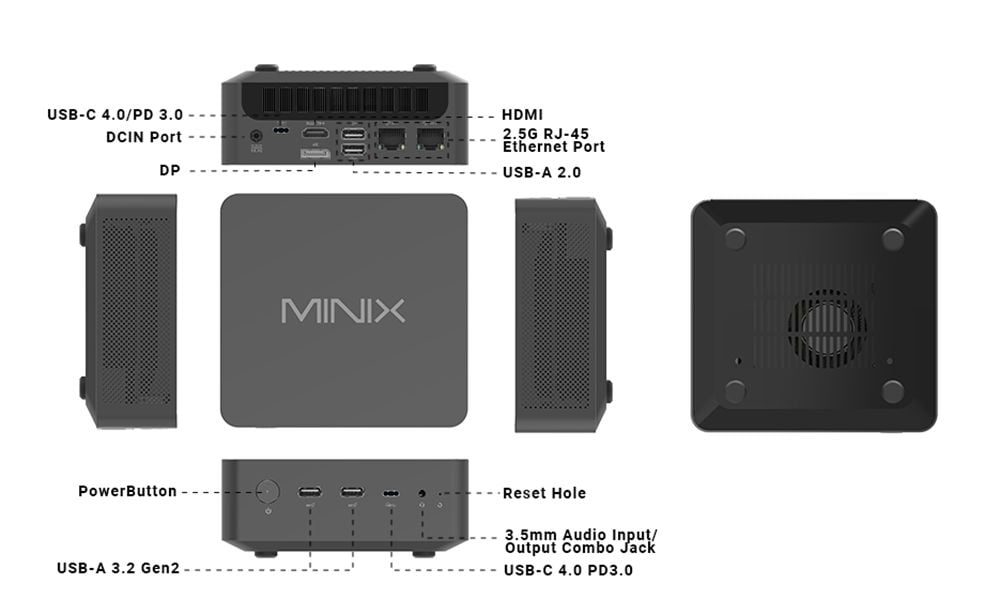 Mini PC – AMD Ryzen™ 7 8745HS Processor, 32GB DDR5 RAM, 1TB PCIe 4.0 SSD, 4K Quad Display & 2.5G Dual LAN for Powerful and Reliable Performance