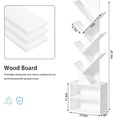 thumbnail image 2 of LEYAOYAO 9-Tier Zigzag Wooden Bookcase with Storage, Tall Tree Bookshelf for Office, White, 2 of 8
