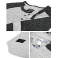 thumbnail image 5 of ZIMEGO Men’s Casual Color Block Long Sleeve Raglan Athletic Fashion Henley Shirt, 5 of 6