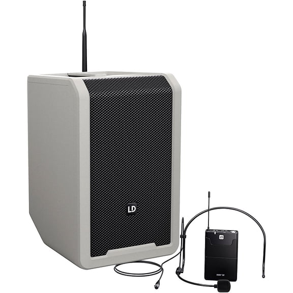 LD Systems ANNY 8 Portable 8" Battery-Powered Speaker With Wireless Headset Mic, Urban Grey