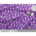 thumbnail image 3 of Soimoi Purple Heavy Satin Fabric Cactus Leaves Print Fabric by the Yard 54 Inch Wide, 3 of 3