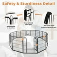 thumbnail image 4 of CL.HPAHKL Dog Playpen Indoor Outdoor, 16 Panels 40" Height Metal Puppy Playpen Pet Playpen with Doors for Small/Medium/Large Dogs Exercise Pen, Dog Pen Dog Fence for Garden, Yard, RV Camping, 4 of 7