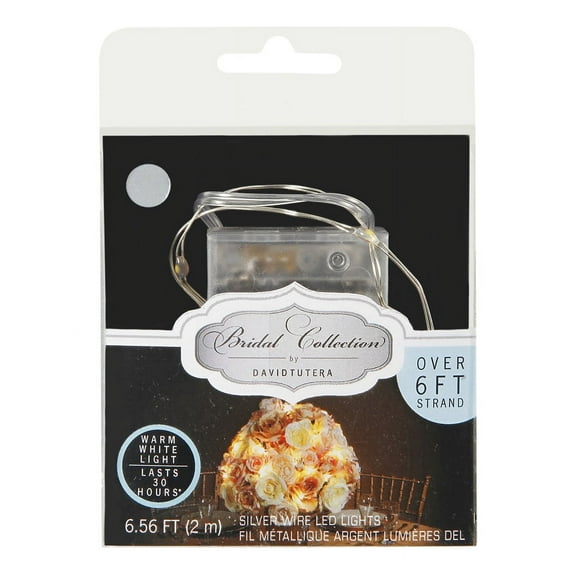 David Tutera LED String Lights: Thin Silver Strand, 6.56 feet
