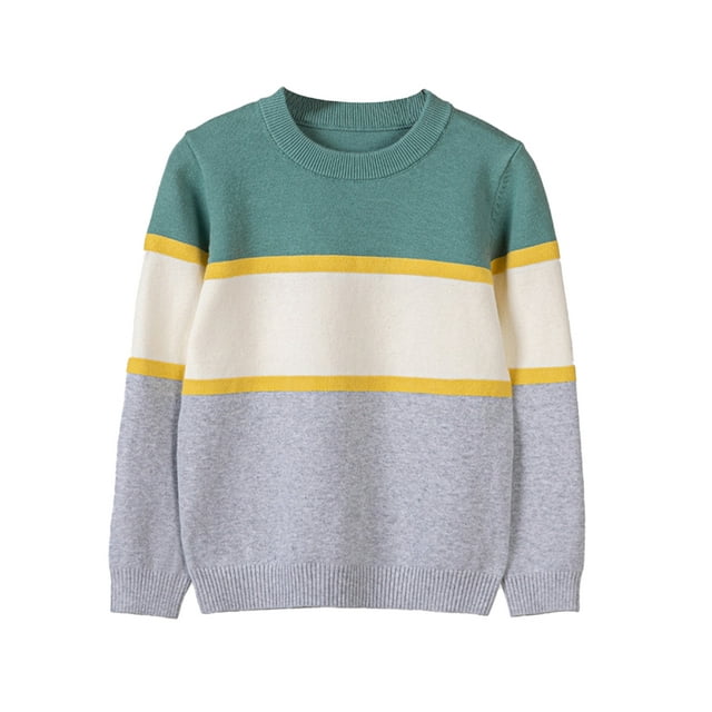 Beautyzll Chandail en Tricot Torsadé pour Garçons 3-8 Ans, 100 % Coton, Col Rond