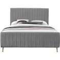 thumbnail image 3 of Pemberly Row Modern / Contemporary Gray Finish Finish Velvet King Bed, 3 of 7