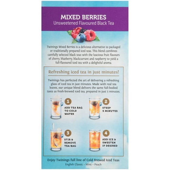 Twinings Of London Mixed Berries Cold Brewed Iced Tea 20 Ct Twinings Of London Mixed Berries Cold Brewed Iced Tea 20 Ct Bags 1 41 Oz Box