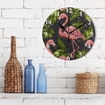 thumbnail image 3 of Roses Flowers Flamingoes Leaves Black 10 inch Wall Clocks Non Ticking Easy to Read Battery Decorative for Home Bathroom Kitchen Bedroom Living Room, 3 of 8