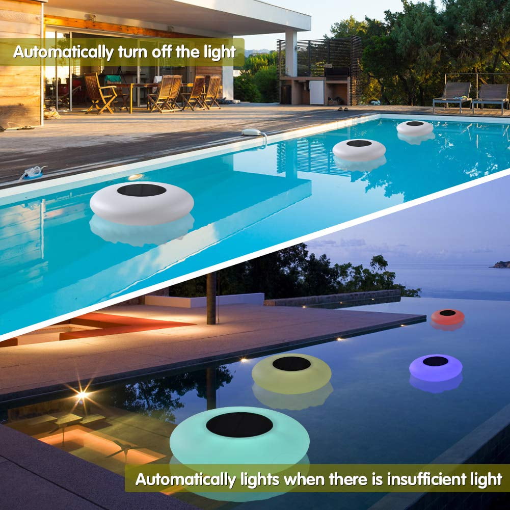 Swimming Pool Lights Solar Floating Multi-Color LED Waterproof Outdoor Garden