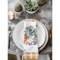 thumbnail image 2 of Orange Pumpkin Thanksgiving Cloth Napkins Set of 4 Reusable Dinner Napkins, Fall Leaves Retro Plaid Cocktail Napkin Washable Table Napkins for Wedding/Holiday Party/Baby Shower 20"x20", 2 of 7
