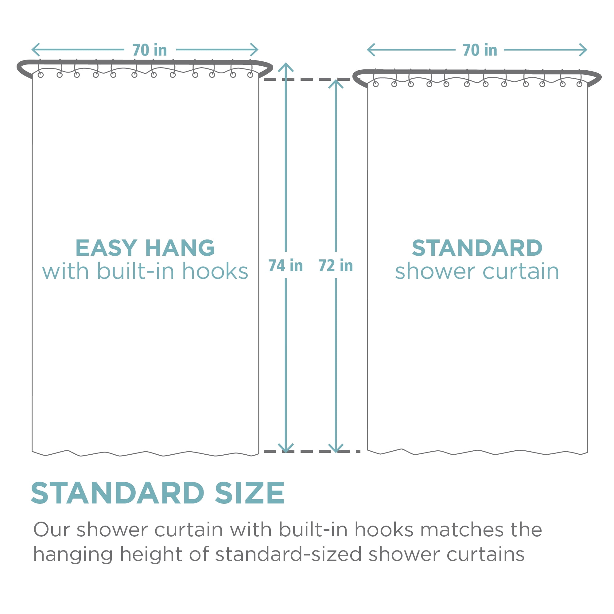 Zenna Home Easy Hang Waffle Stripe Premium Fabric Shower Curtain, Tan