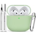 thumbnail image 1 of CHAO Funda protectora de silicona suave para AirPods de 4.ª generación con kit de limpieza, color verde pastel, 1 of 5