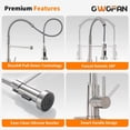 thumbnail image 4 of Brushed Nickel Kitchen Faucet with Pull Down Sprayer, 1 Handle Dual Function for Farmhouse  Laundry Utility RV Wet, 4 of 7